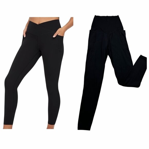 Aerie Offline Real Me Xtra High Rise Crossover 7/8 Leggings Black XS Pockets - Picture 1 of 10